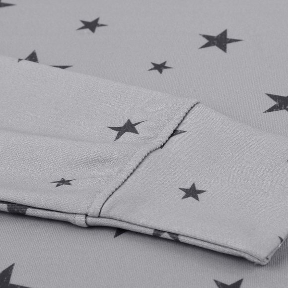 STAR PRINT GRAY ROUND NECK LONG SLEEVE - Picture 12 of 14